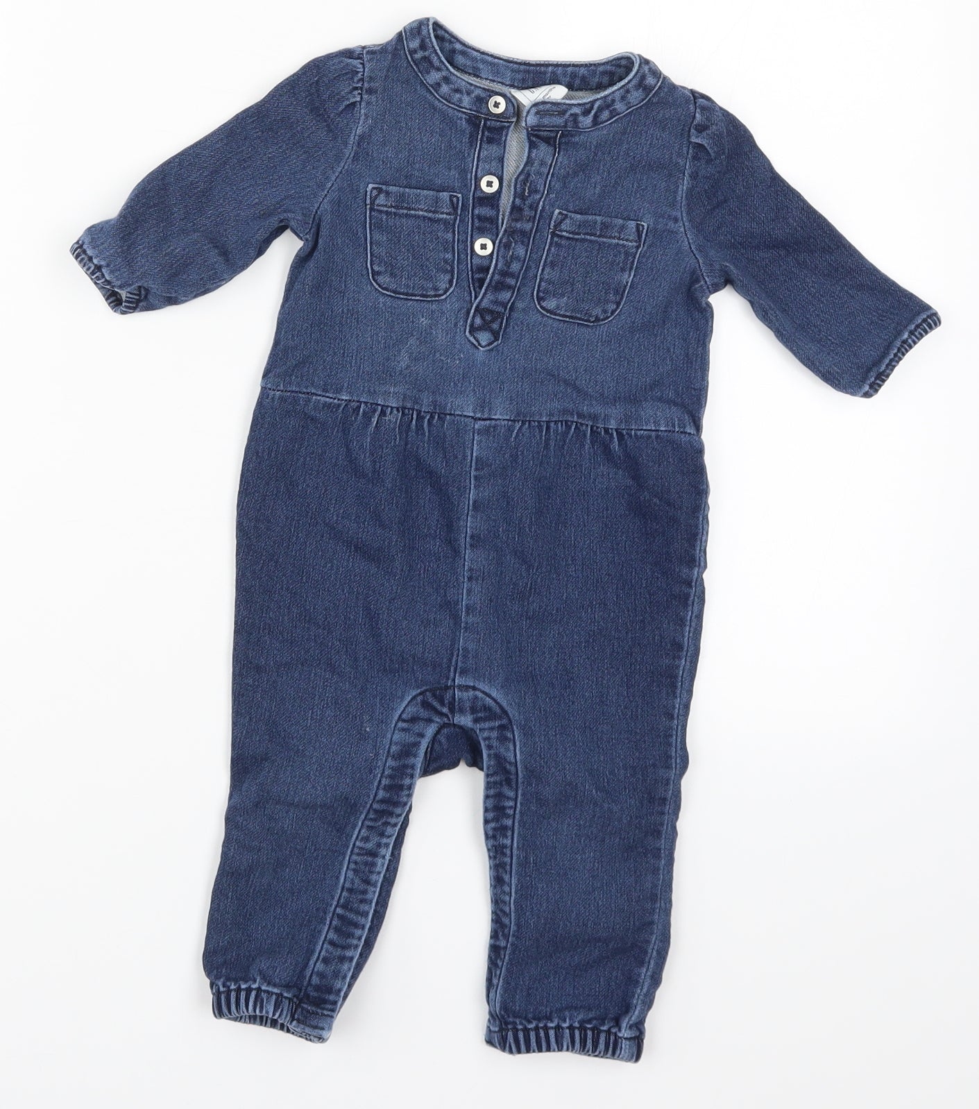 Gap Baby Blue  Denim Coverall One-Piece Size 6-9 Months