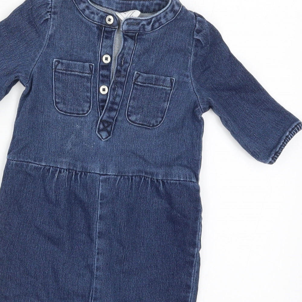 Gap Baby Blue  Denim Coverall One-Piece Size 6-9 Months