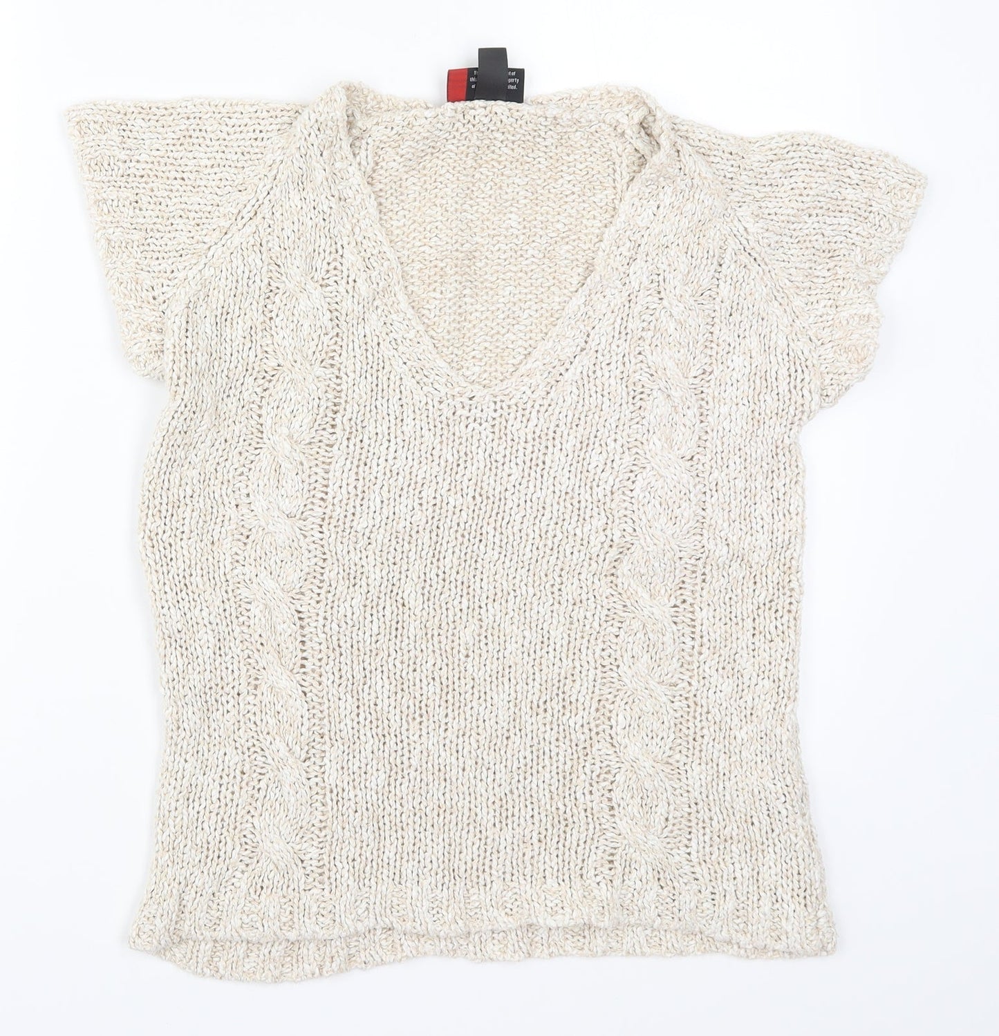 Sweater Shp Womens Beige  Knit Pullover Jumper Size S