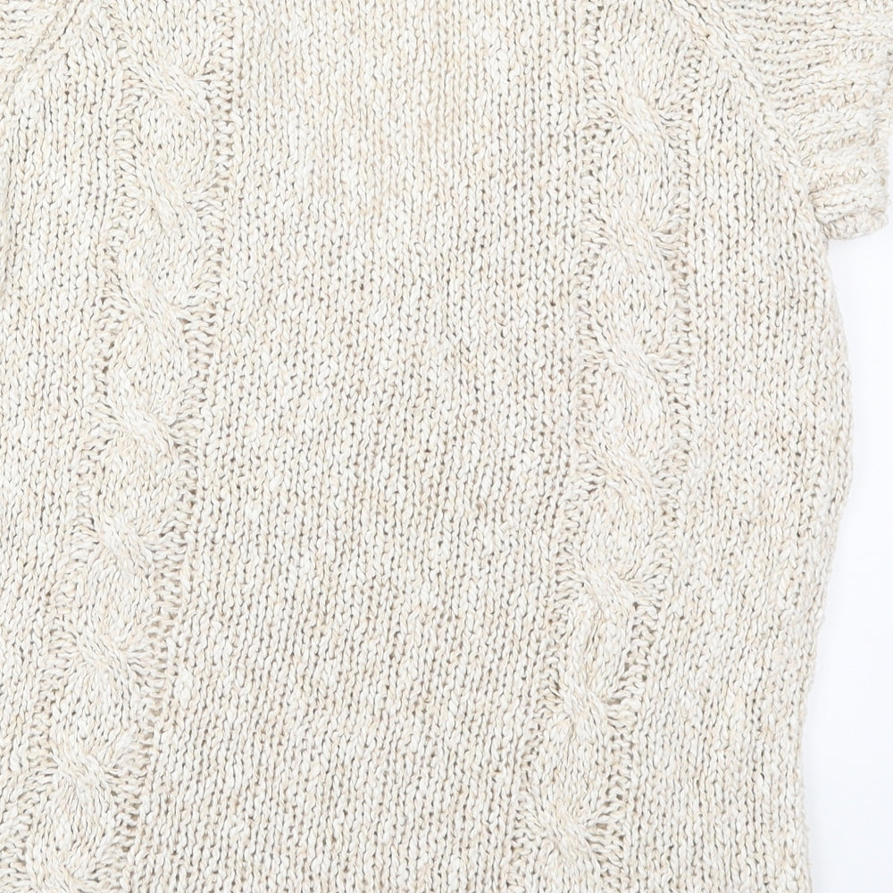 Sweater Shp Womens Beige  Knit Pullover Jumper Size S