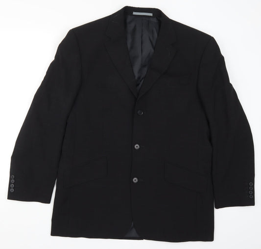 Preworn Mens Black Check  Jacket Suit Jacket Size 40