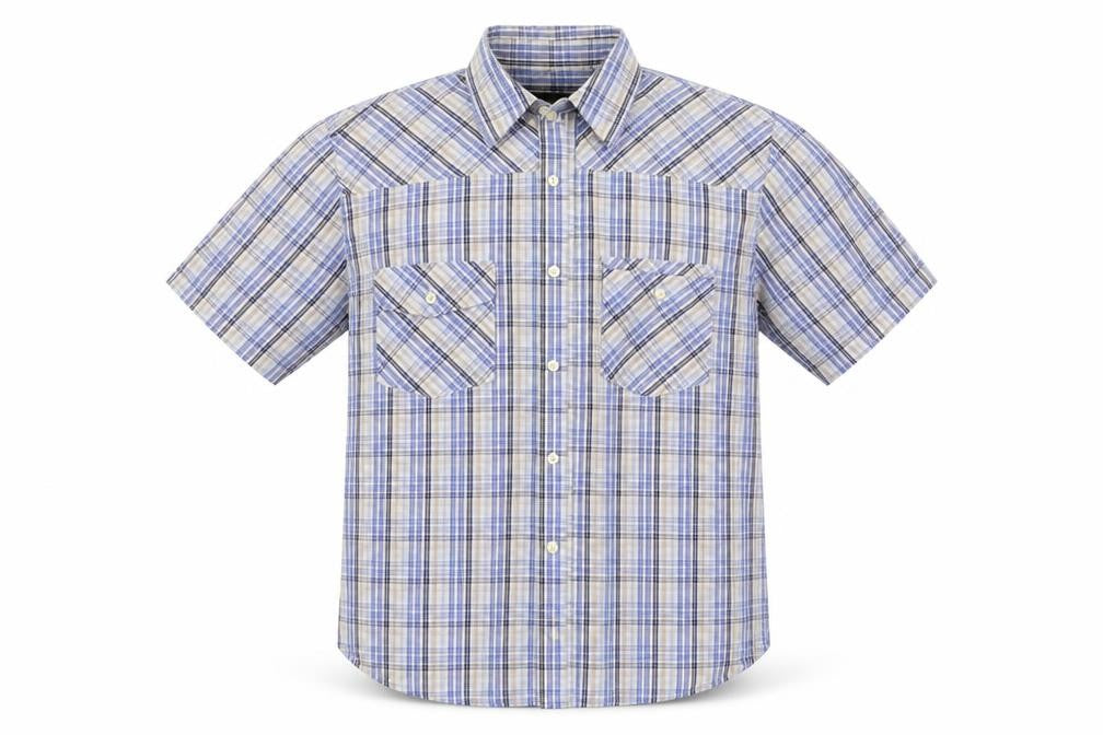 Lime Mens Blue Check   Button-Up Size XL