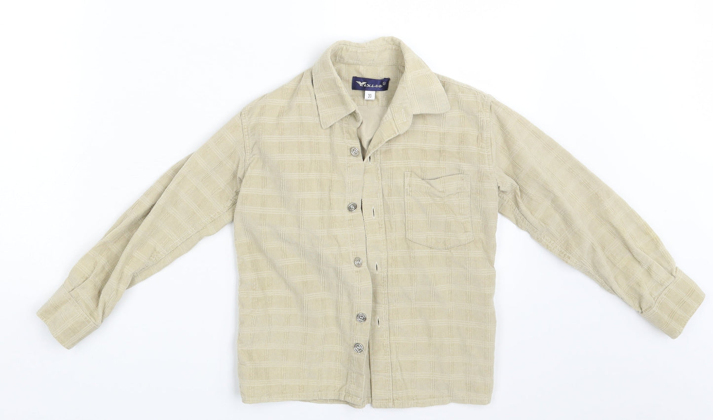 Yixite Girls Beige  Corduroy Basic Button-Up One Size