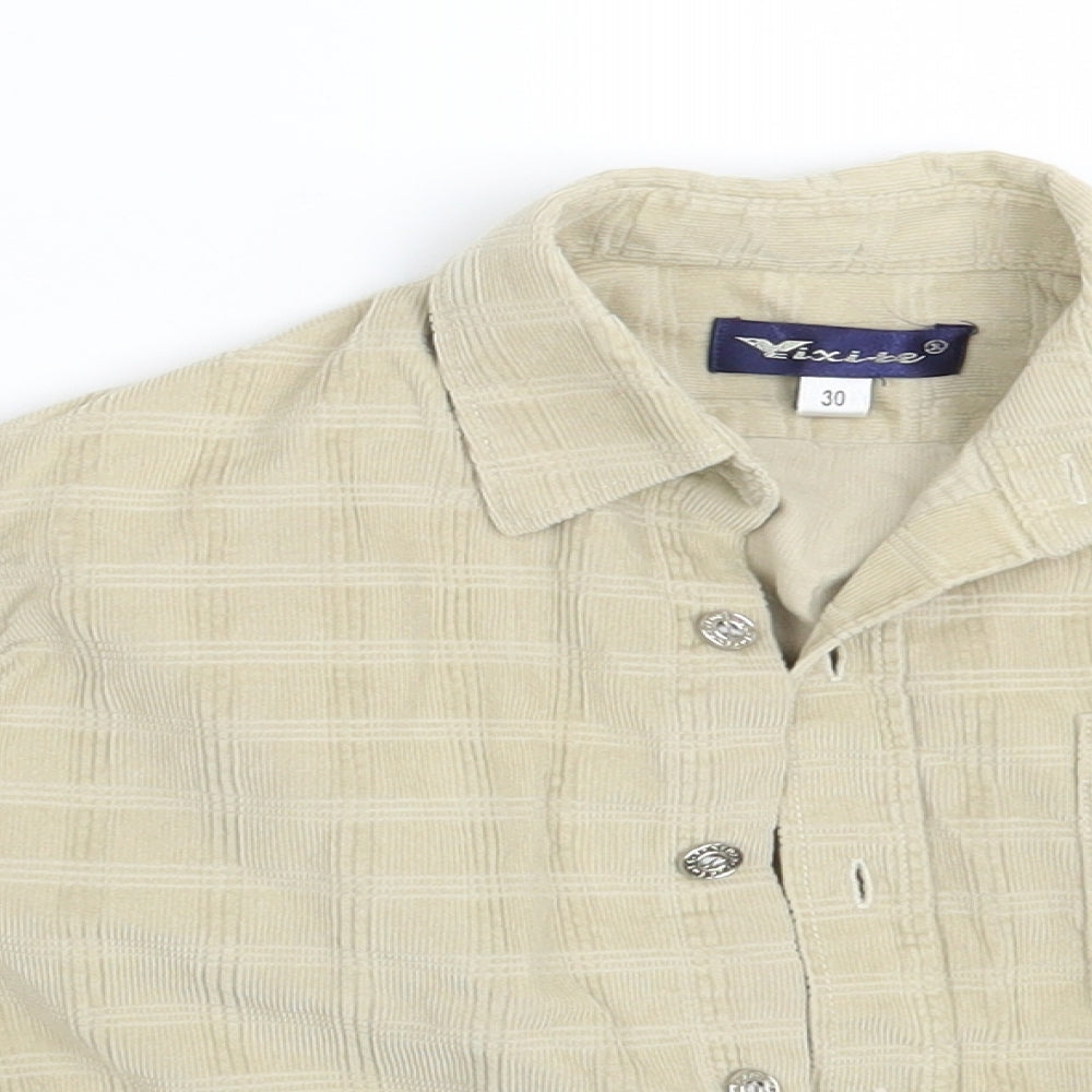 Yixite Girls Beige  Corduroy Basic Button-Up One Size