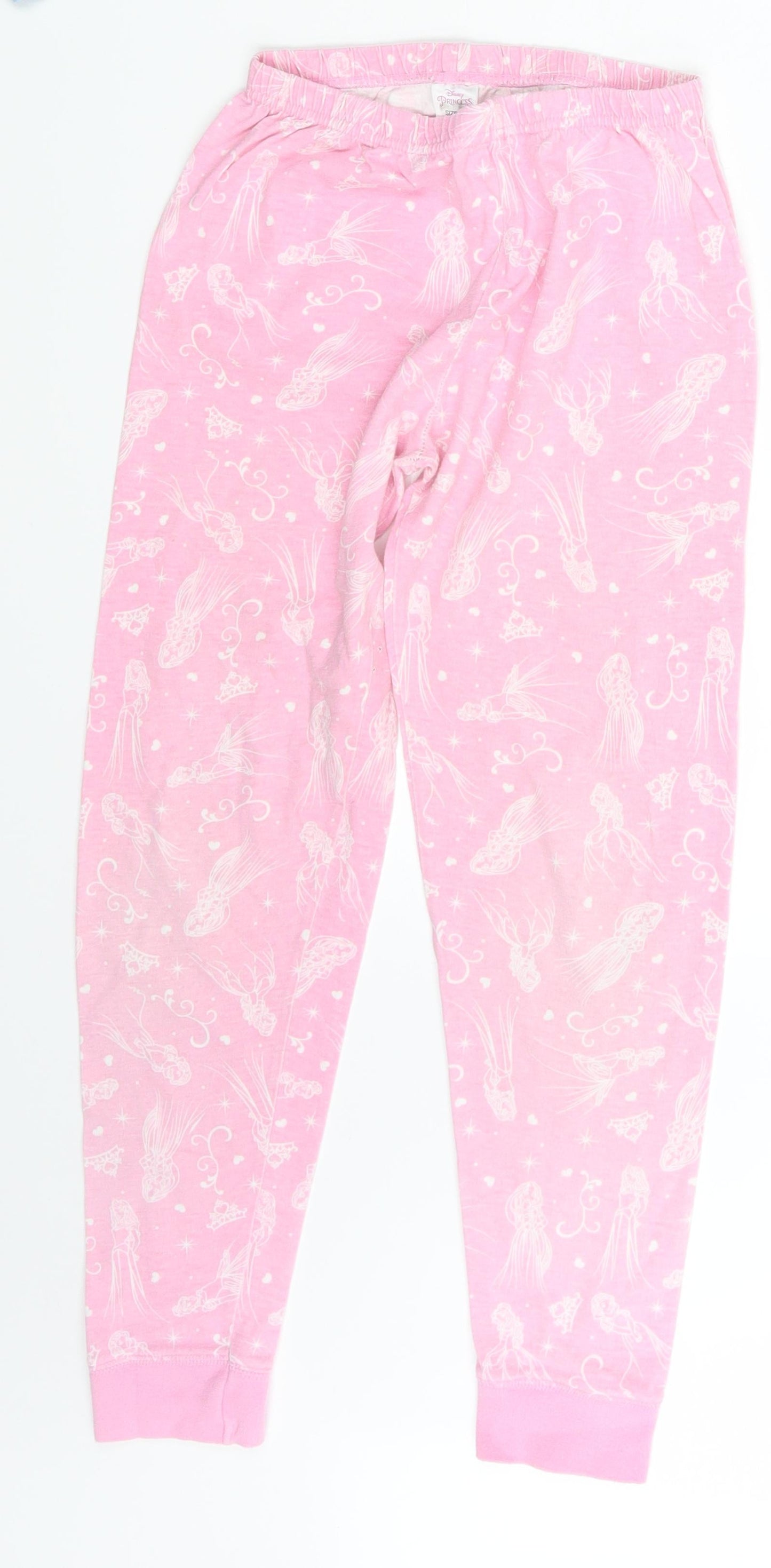 Disney Girls Pink Animal Print  Jogger Trousers Size 9 Years
