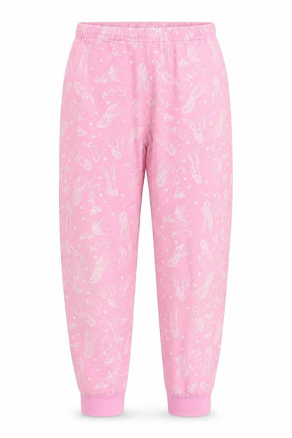 Disney Girls Pink Animal Print  Jogger Trousers Size 9 Years