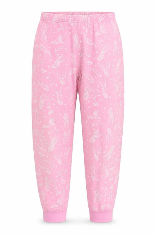 Disney Girls Pink Animal Print  Jogger Trousers Size 9 Years