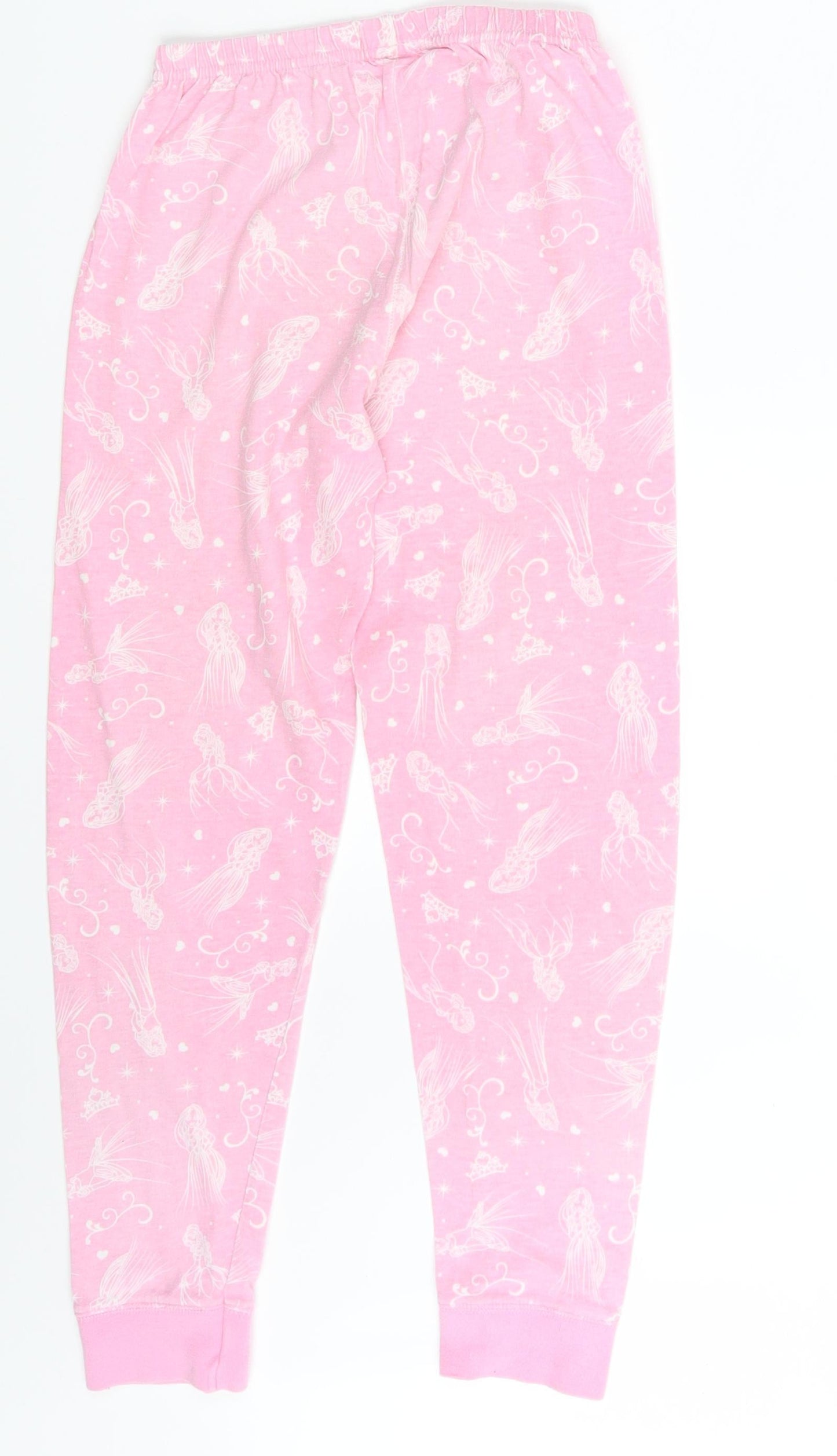 Disney Girls Pink Animal Print  Jogger Trousers Size 9 Years