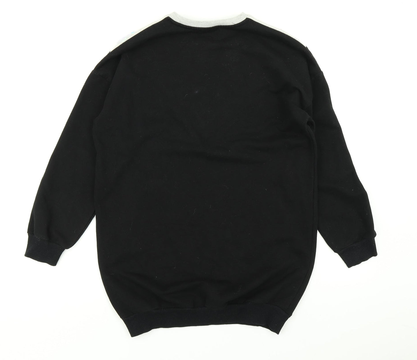 F&F Girls Black Colourblock  Pullover Sweatshirt Size 10-11 Years