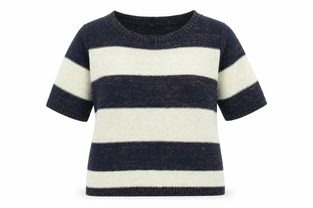 M&Co Womens Beige Striped Knit Pullover Jumper Size M