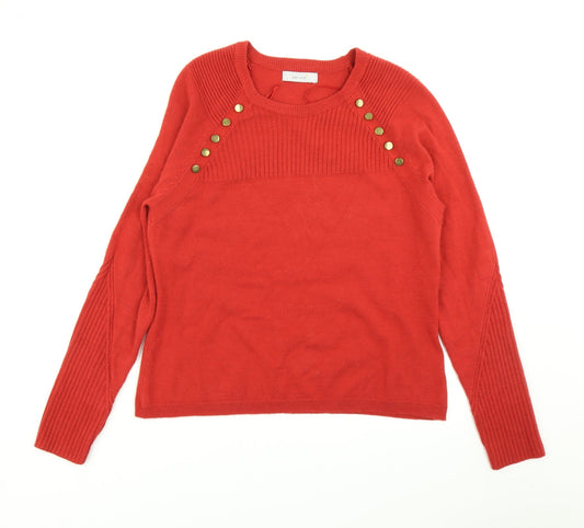 Per Una Womens Red  Knit Pullover Jumper Size 12
