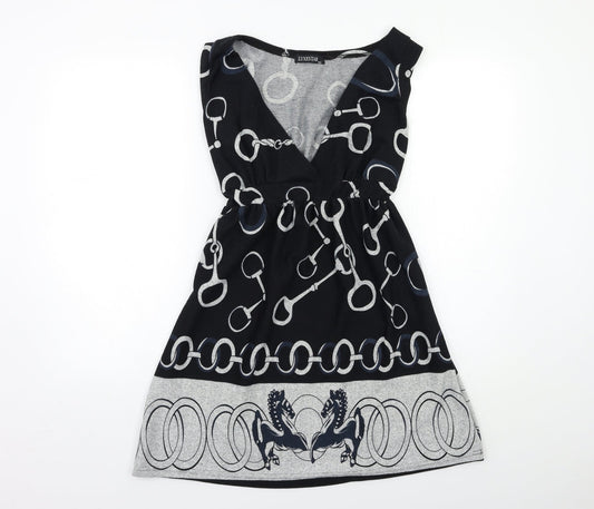 Luxestar Womens Black Geometric  Jumper Dress  Size M