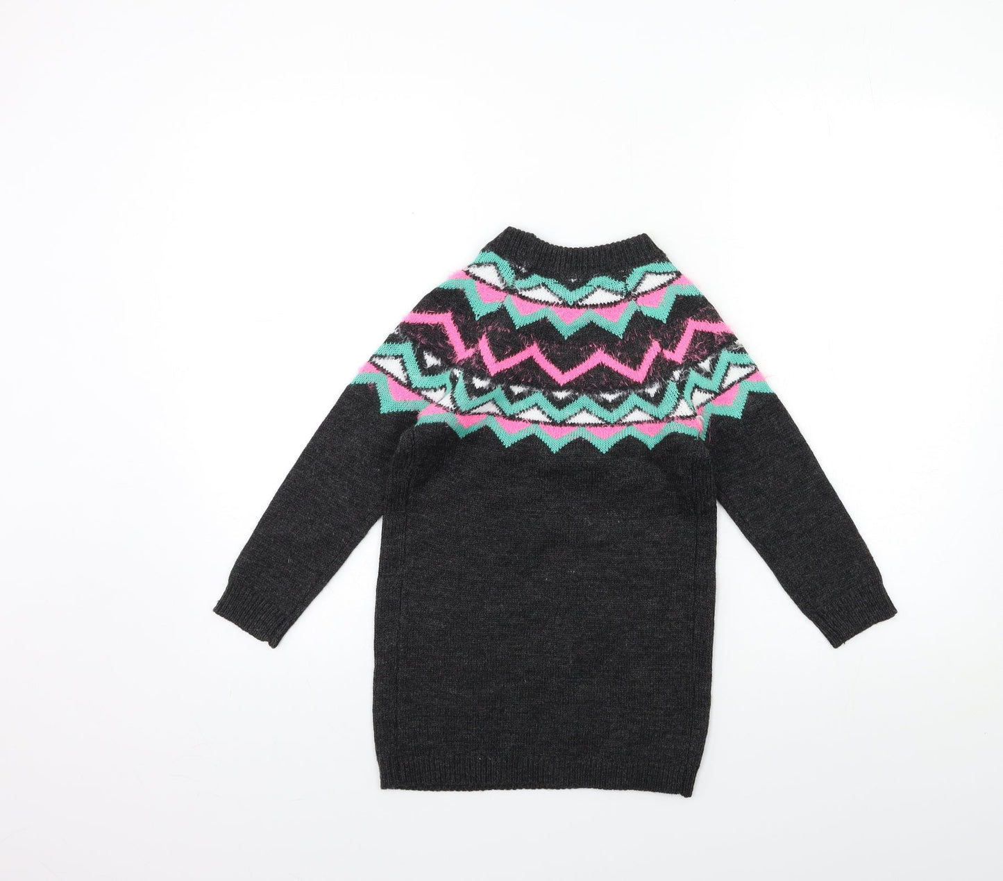 Matalan Girls Grey  Knit Pullover Jumper Size 6 Years