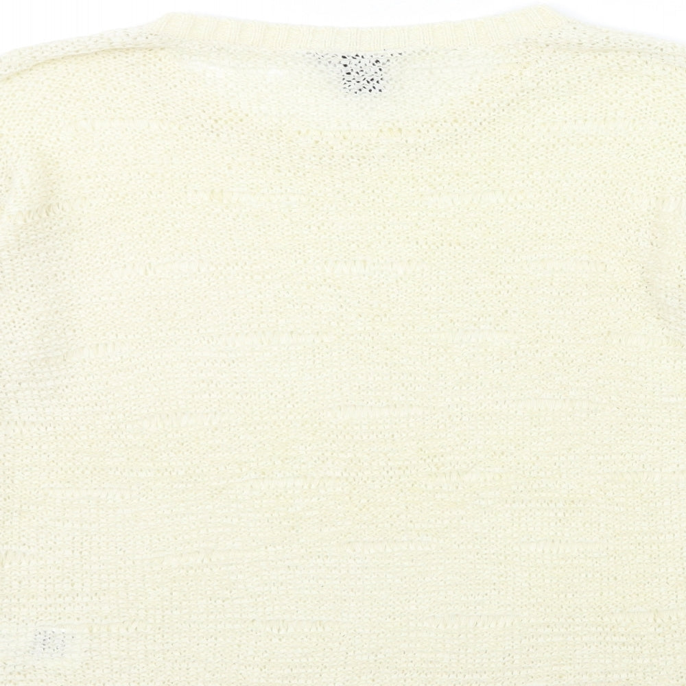H&M Womens Ivory  Knit Pullover Jumper Size S