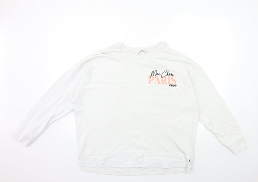 TU Womens White   Pullover Sweatshirt Size 18