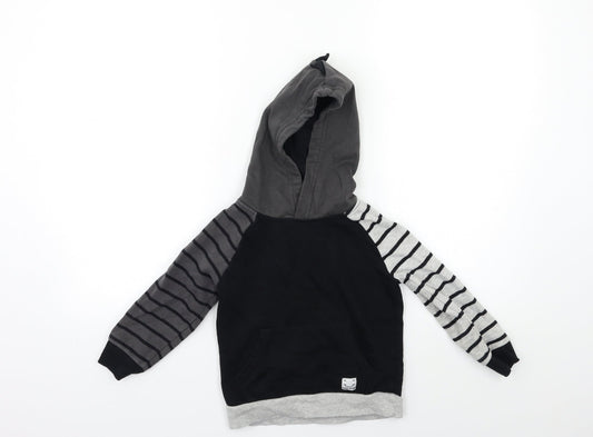 George Boys Black Striped  Pullover Hoodie Size 3-4 Years