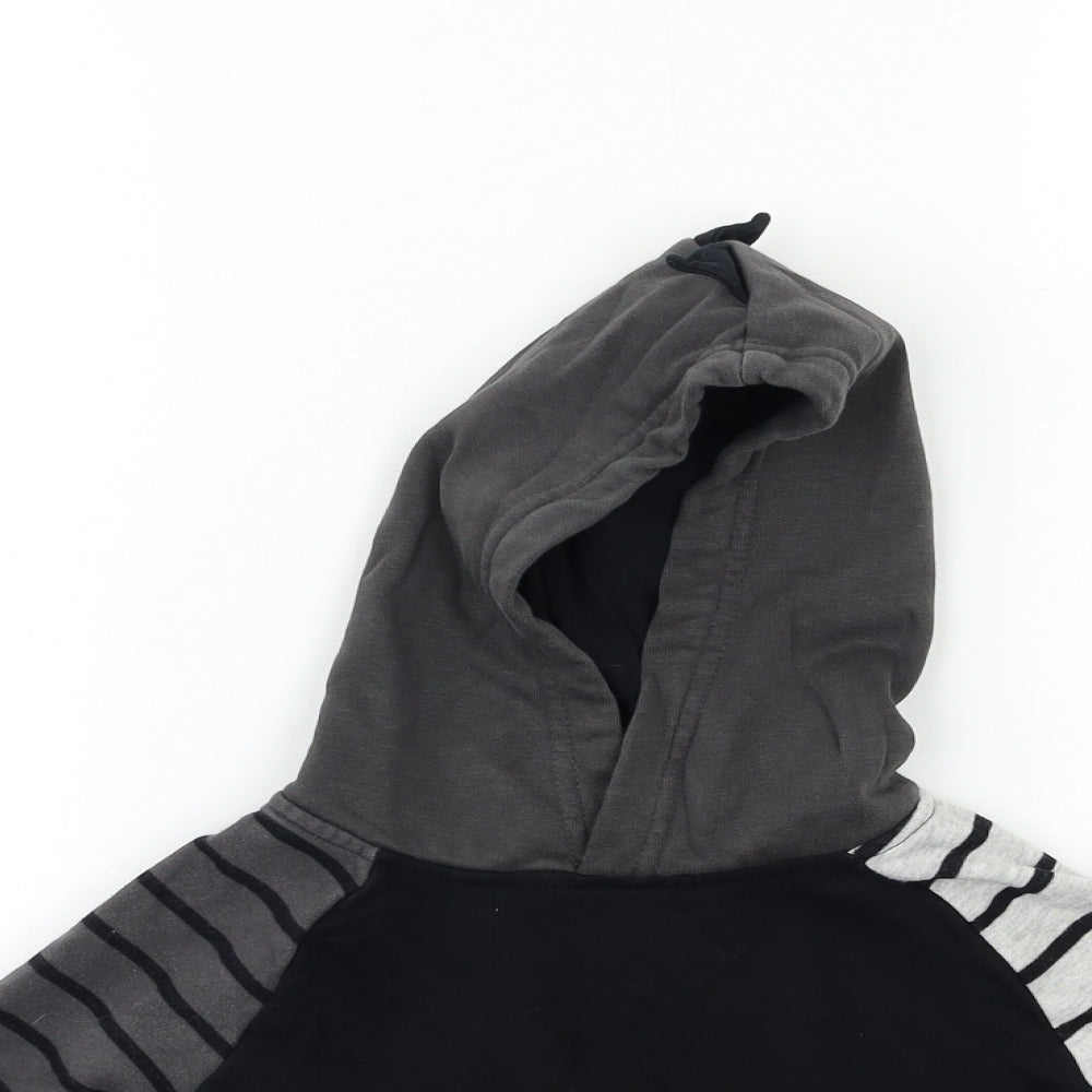George Boys Black Striped  Pullover Hoodie Size 3-4 Years