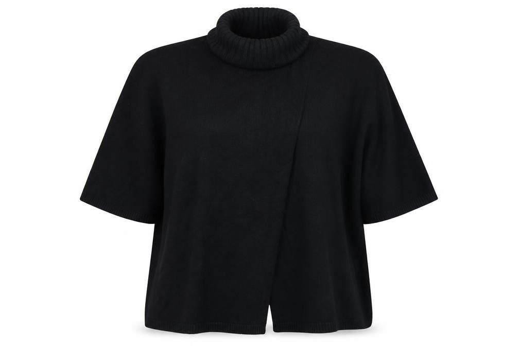 Fox Womens Black  Knit Pullover Jumper One Size