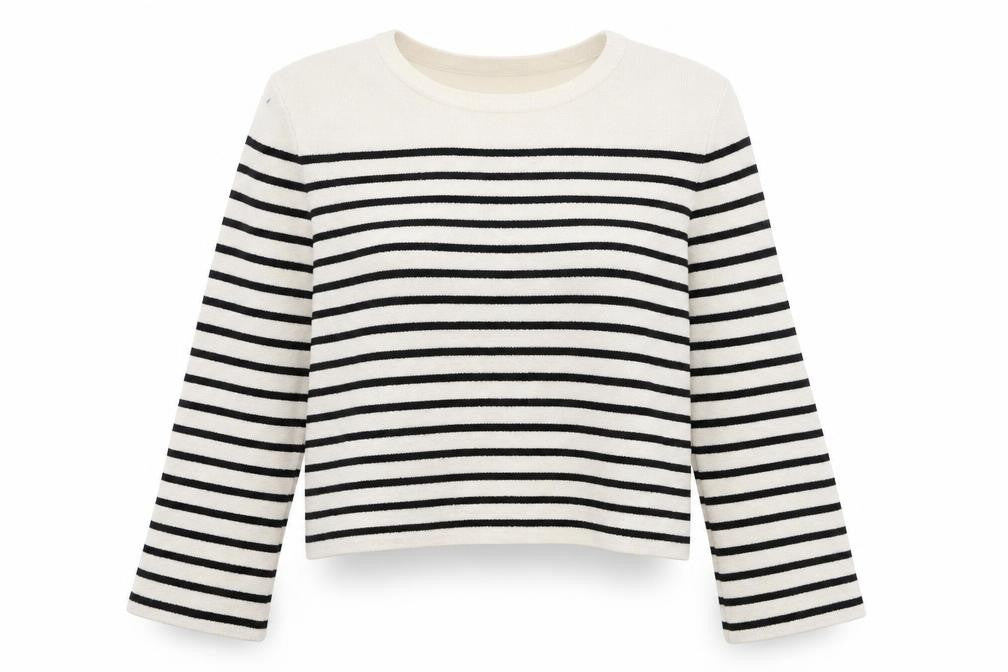 Preworn Womens White Striped Knit Pullover Jumper Size M
