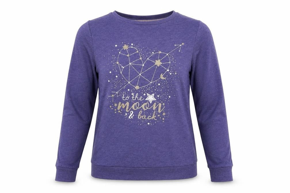 George Womens Blue Geometric Jersey Top Pyjama Top Size 8  - To the moon and back