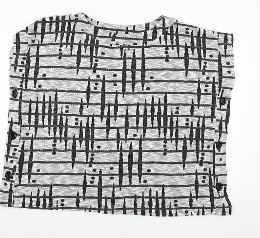 Saloos Womens Grey Geometric Knit Pullover Jumper Size S