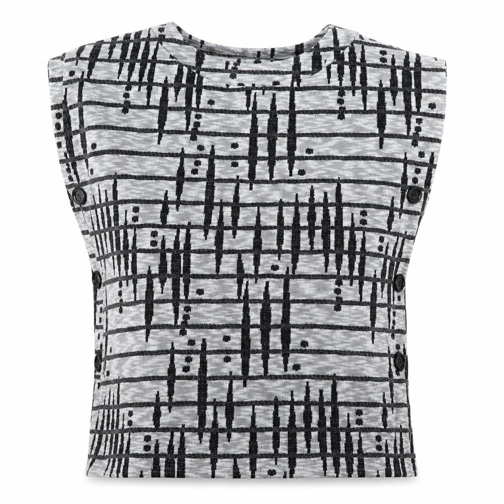 Saloos Womens Grey Geometric Knit Pullover Jumper Size S