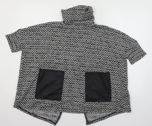 River Island Womens Black Striped Knit Pullover Jumper Size 6