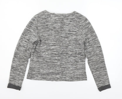 Back view of C&A girls’ grey striped jersey jacket, size 9-10, years