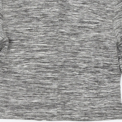 Brand and care label for C&A girls’ grey striped jersey jacket, size 9-10, years
