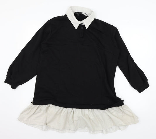 Cameo Rose Womens Black  Jersey Pullover Sweatshirt Size M