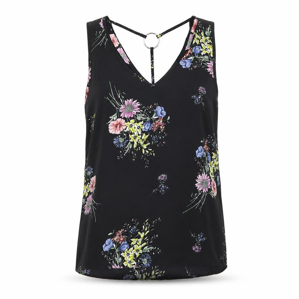Primark Womens Black Floral  Basic Blouse Size 8