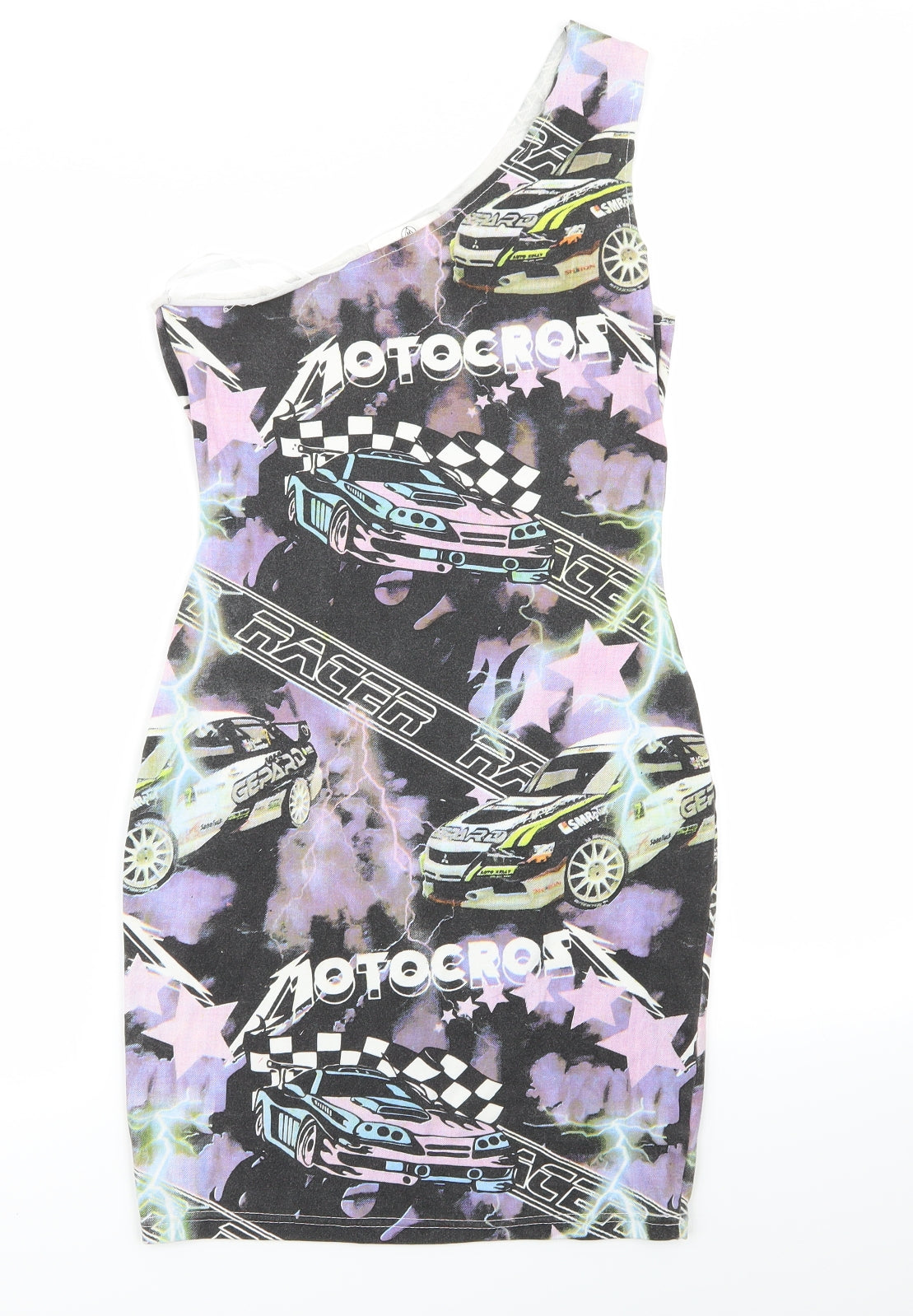 Missguided Womens Multicoloured Geometric  A-Line  Size 10