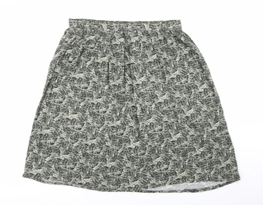 Berkertex Womens Green Geometric  Flare Skirt Size 16  - stretch waistband