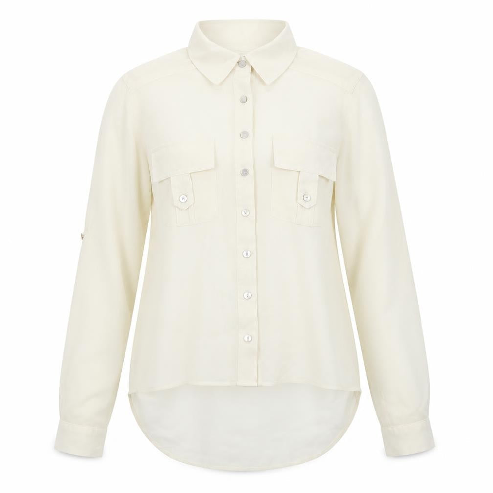 New Look Womens Ivory   Basic Button-Up Size 8