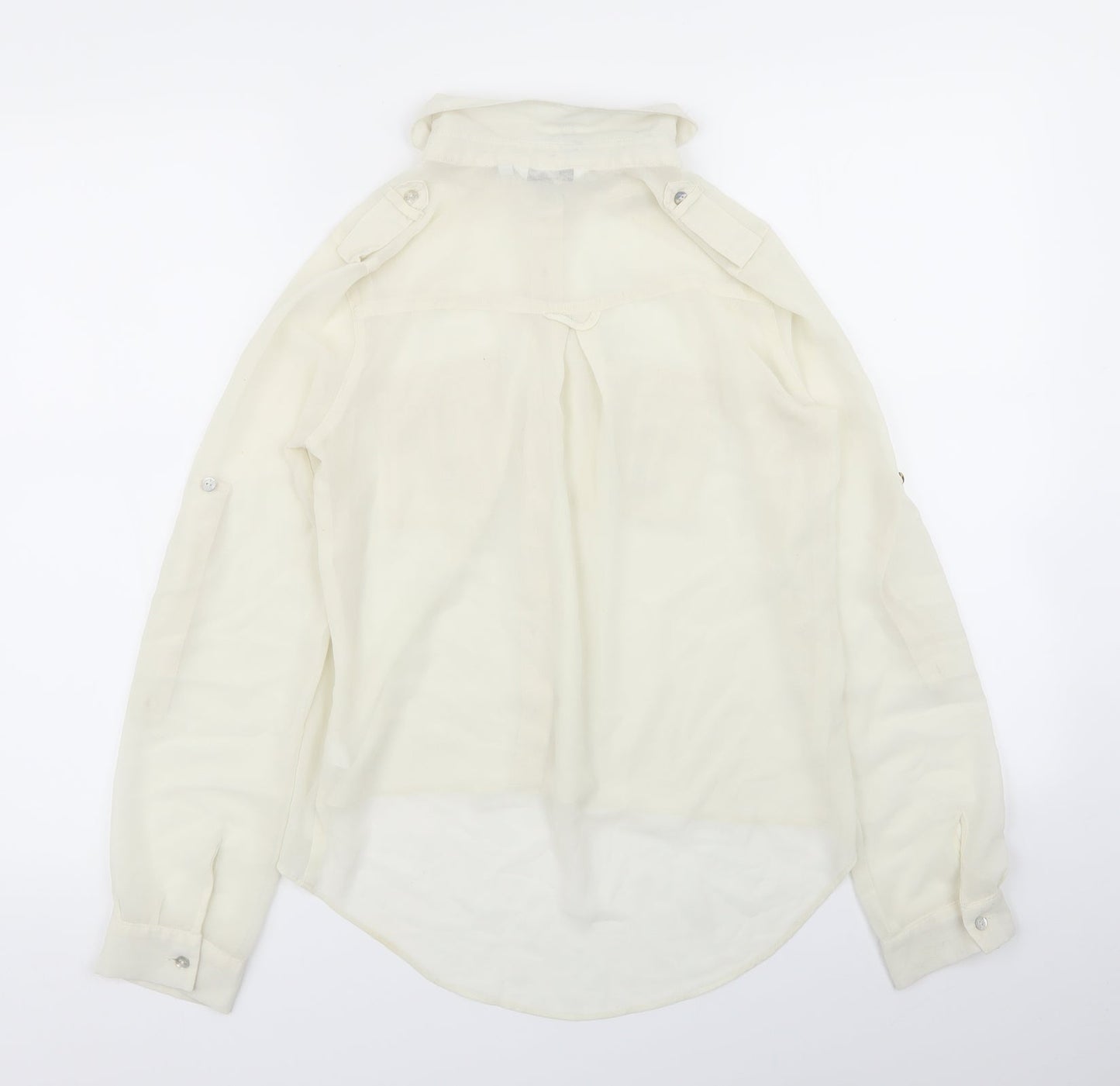 New Look Womens Ivory   Basic Button-Up Size 8