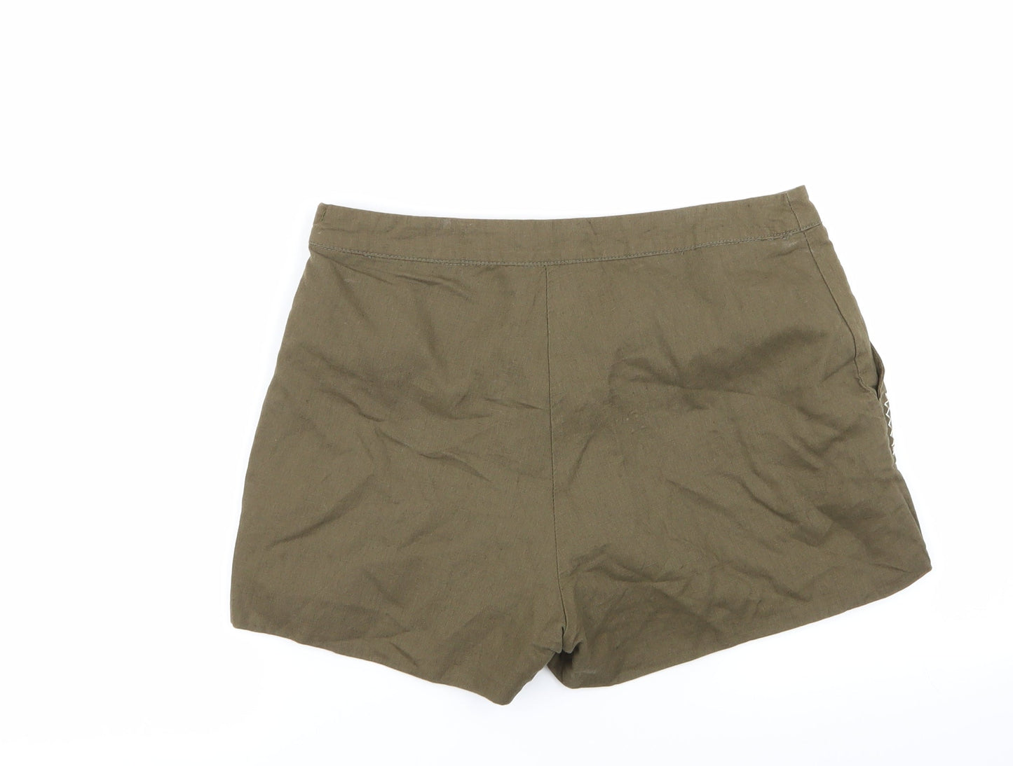 jubylee Womens Brown Geometric  Hot Pants Shorts Size M