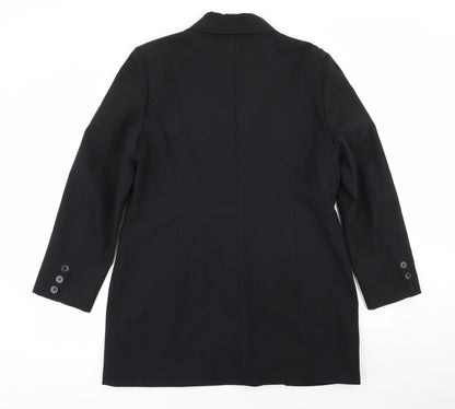 Back view of fashion extra women’s black jacket blazer, size UK 16