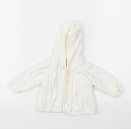 Mini Club Girls White   Basic Jacket Jacket Size 0-3 Months