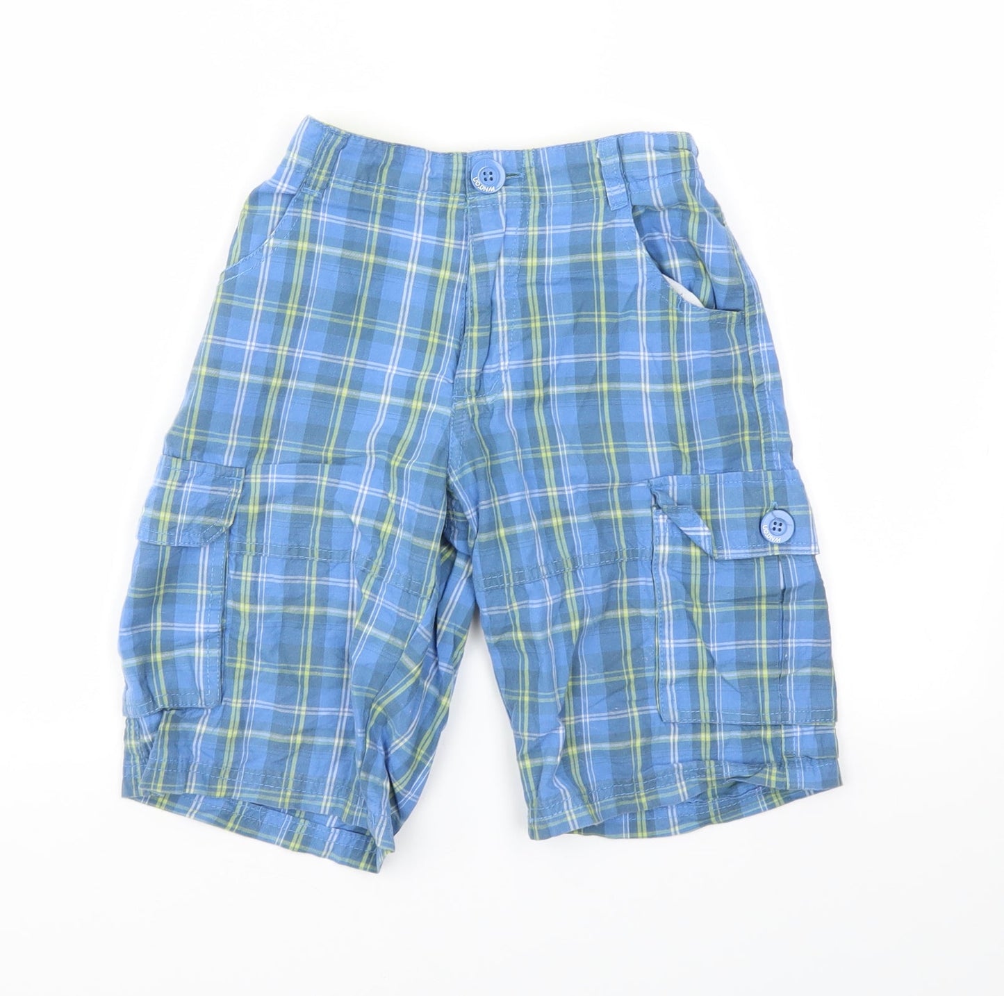 urban utlaws Boys Blue Check  Capri Trousers Size 10 Years