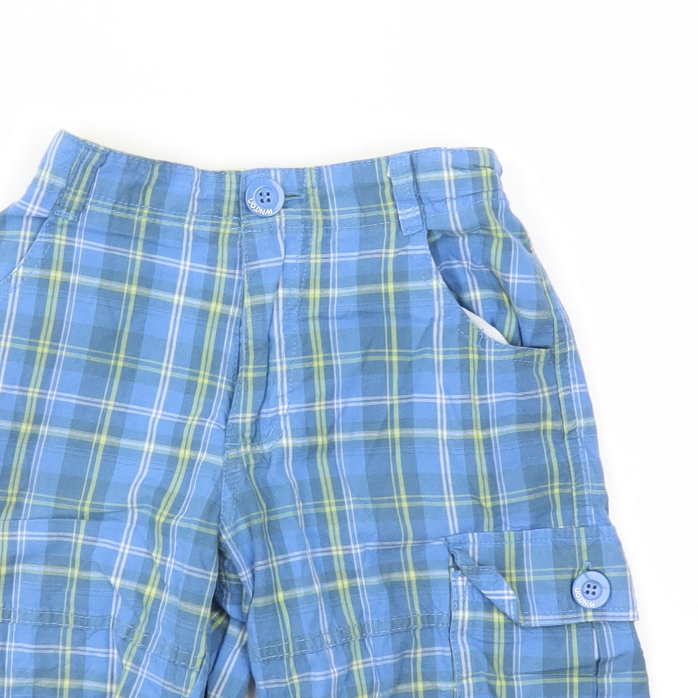 urban utlaws Boys Blue Check  Capri Trousers Size 10 Years