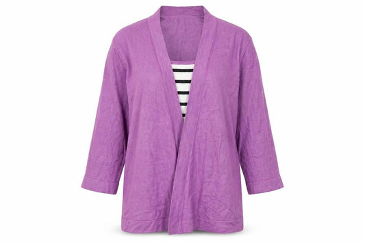 Country Casuals Womens Purple Striped Cardigan Jumper Size M
