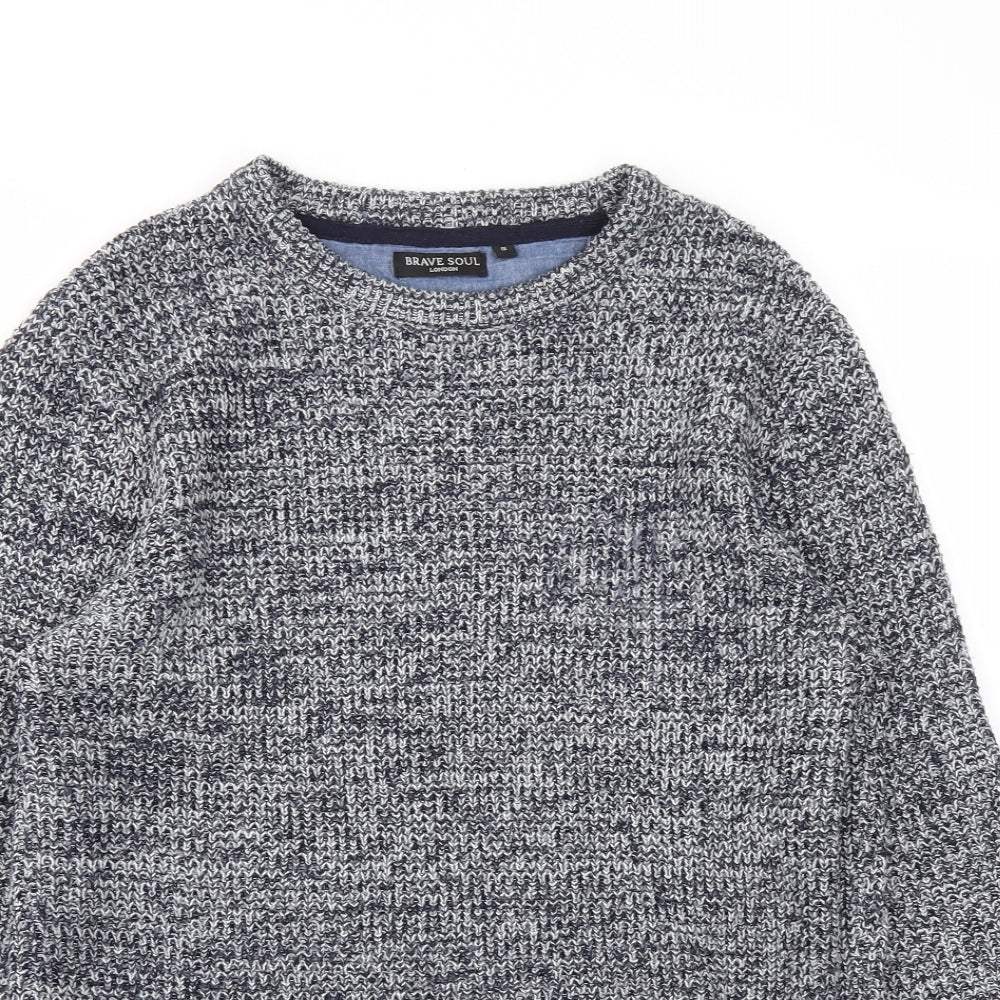 Brave Soul Mens Blue   Pullover Sweatshirt Size S