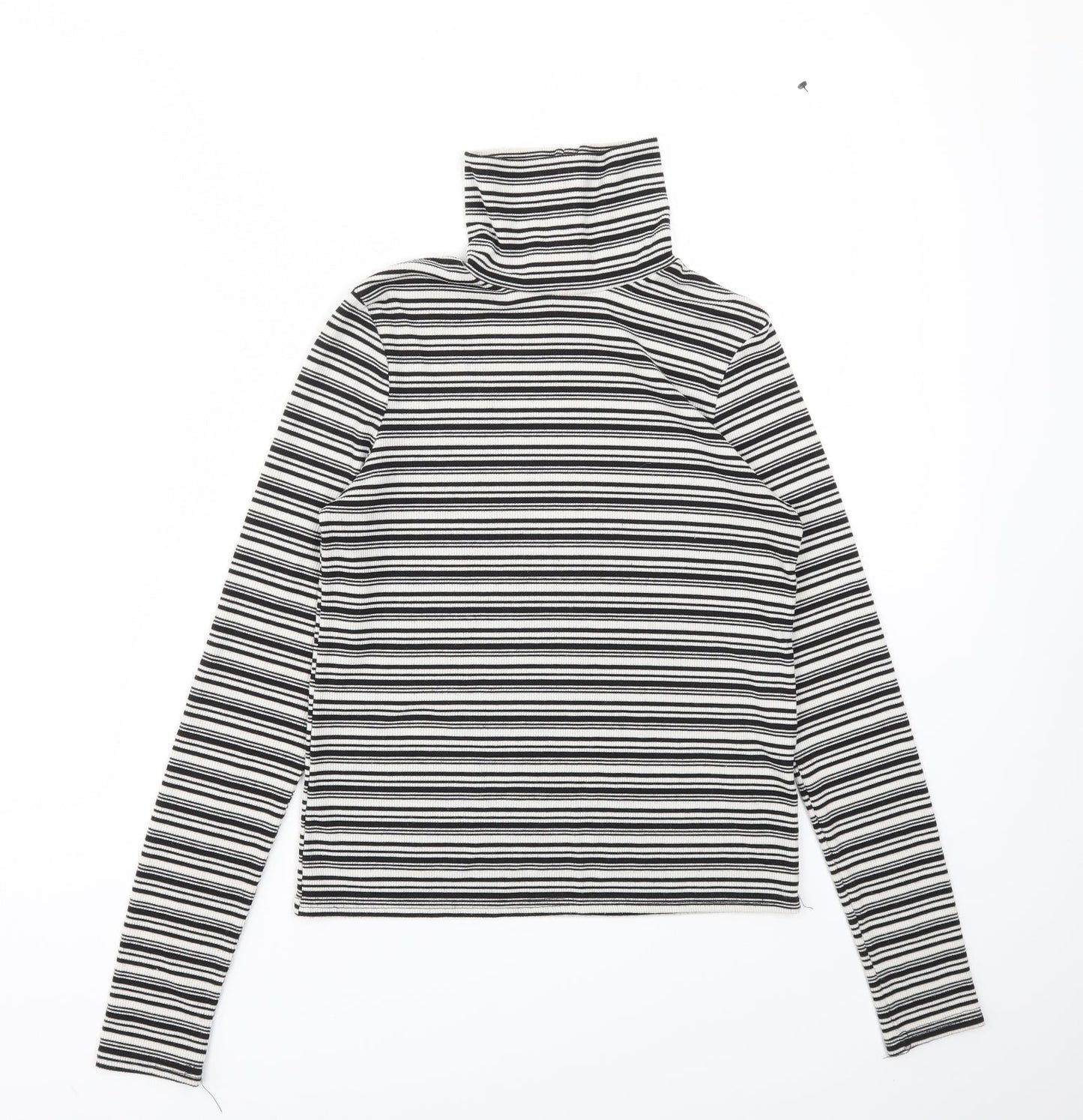 Cooperative Womens Black Striped  Basic T-Shirt Size S