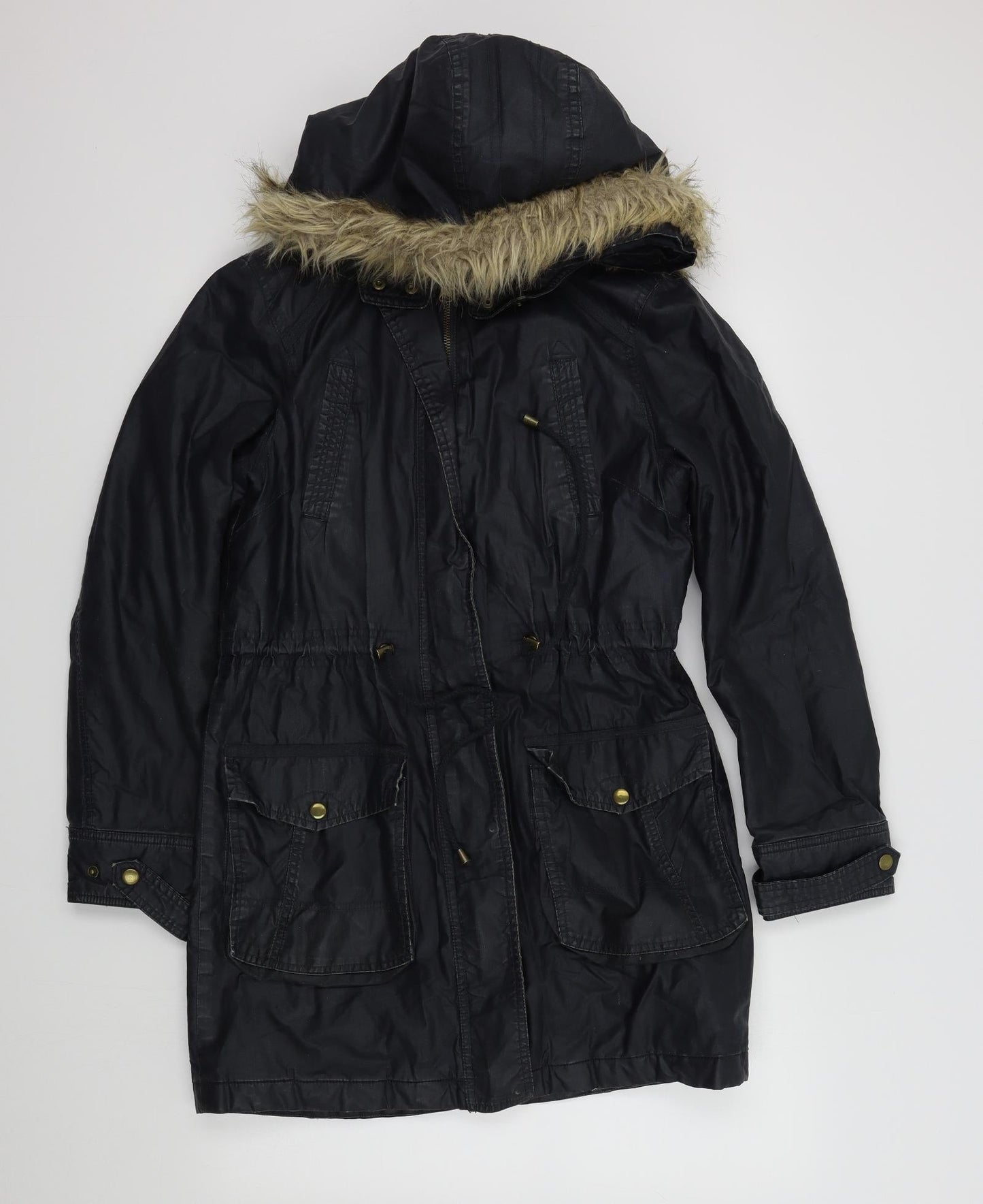 M&S Womens Blue   Overcoat Coat Size 10