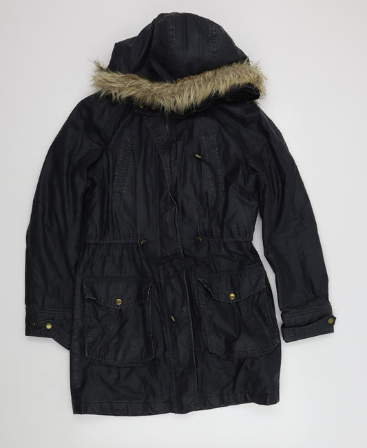 M&S Womens Blue   Overcoat Coat Size 10