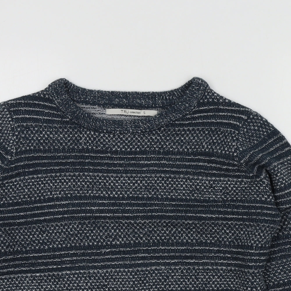 TRU Boys Blue Geometric  Pullover Jumper Size S
