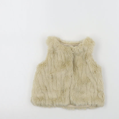 Additional front view of F&F girls’ beige colourblock basic coat snowsuit, size 36, months