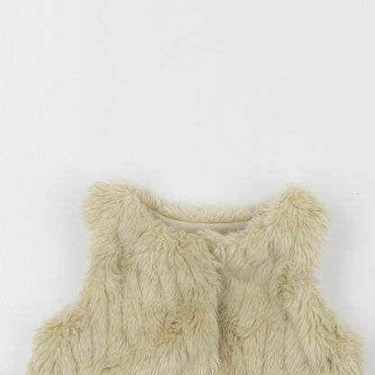 Close-up detail of F&F girls’ beige colourblock basic coat snowsuit, size 36, months