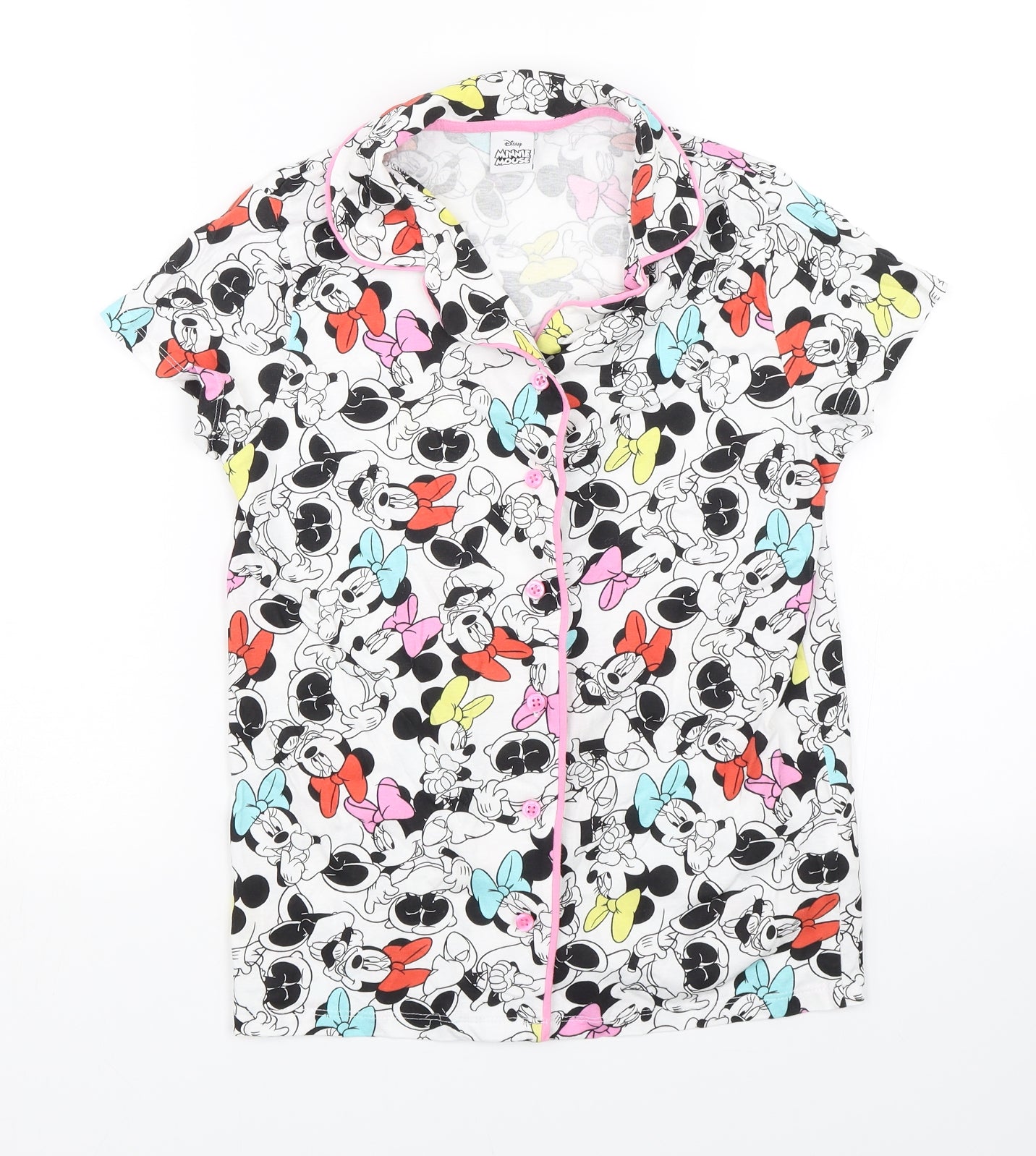 Disney Girls White Animal Print  Top Pyjama Top Size 11-12 Years  - Minnie Mouse