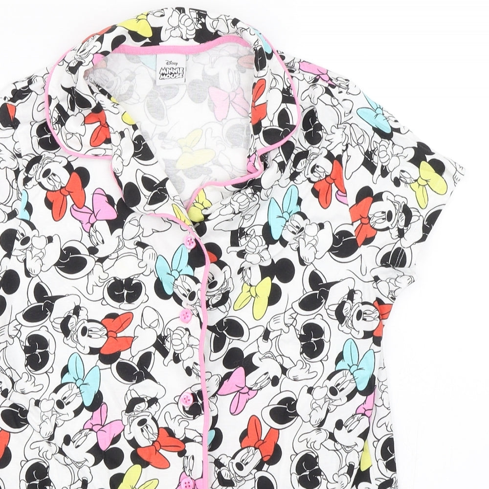 Disney Girls White Animal Print  Top Pyjama Top Size 11-12 Years  - Minnie Mouse